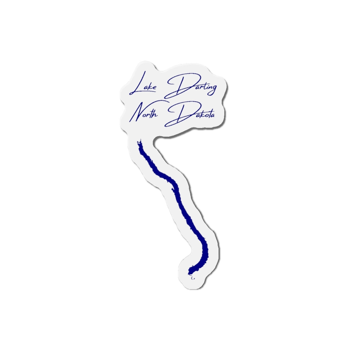 North  Dakota  Lake  Darling  Die  Cut  Magnet  front  position  view  from  front  4  x  4.webp