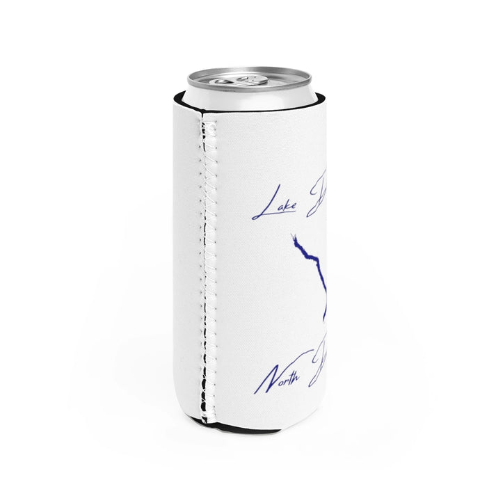 North  Dakota  Lake  Darling  Slim  Can  Koozie  all  position  view  from  right  white.webp