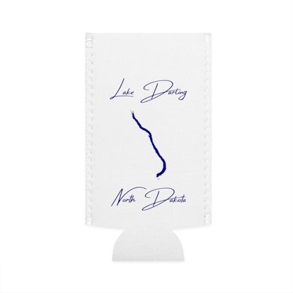 North  Dakota  Lake  Darling  Slim  Can  Koozie  front  position  view  from  flat-front  white.webp
