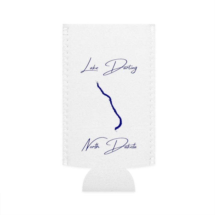 North  Dakota  Lake  Darling  Slim  Can  Koozie  front  position  view  from  flat-front  white.webp