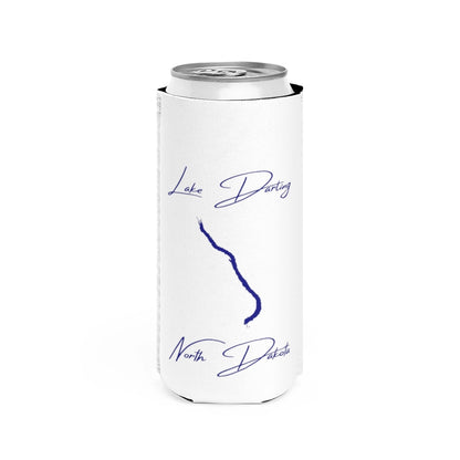North  Dakota  Lake  Darling  Slim  Can  Koozie  front  position  view  from  front  white.webp