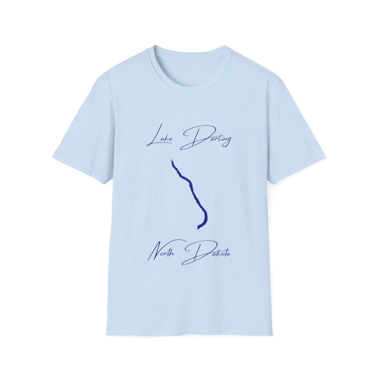 North  Dakota  Lake  Darling  T-shirt  front  position  view  from  front  light  blue.webp