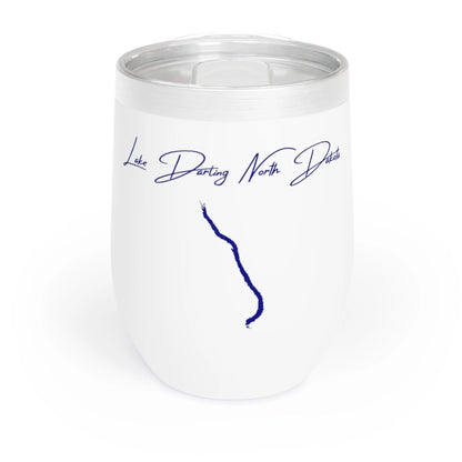 North  Dakota  Lake  Darling  Wine  Tumbler  front  position  view  from  front  white.webp