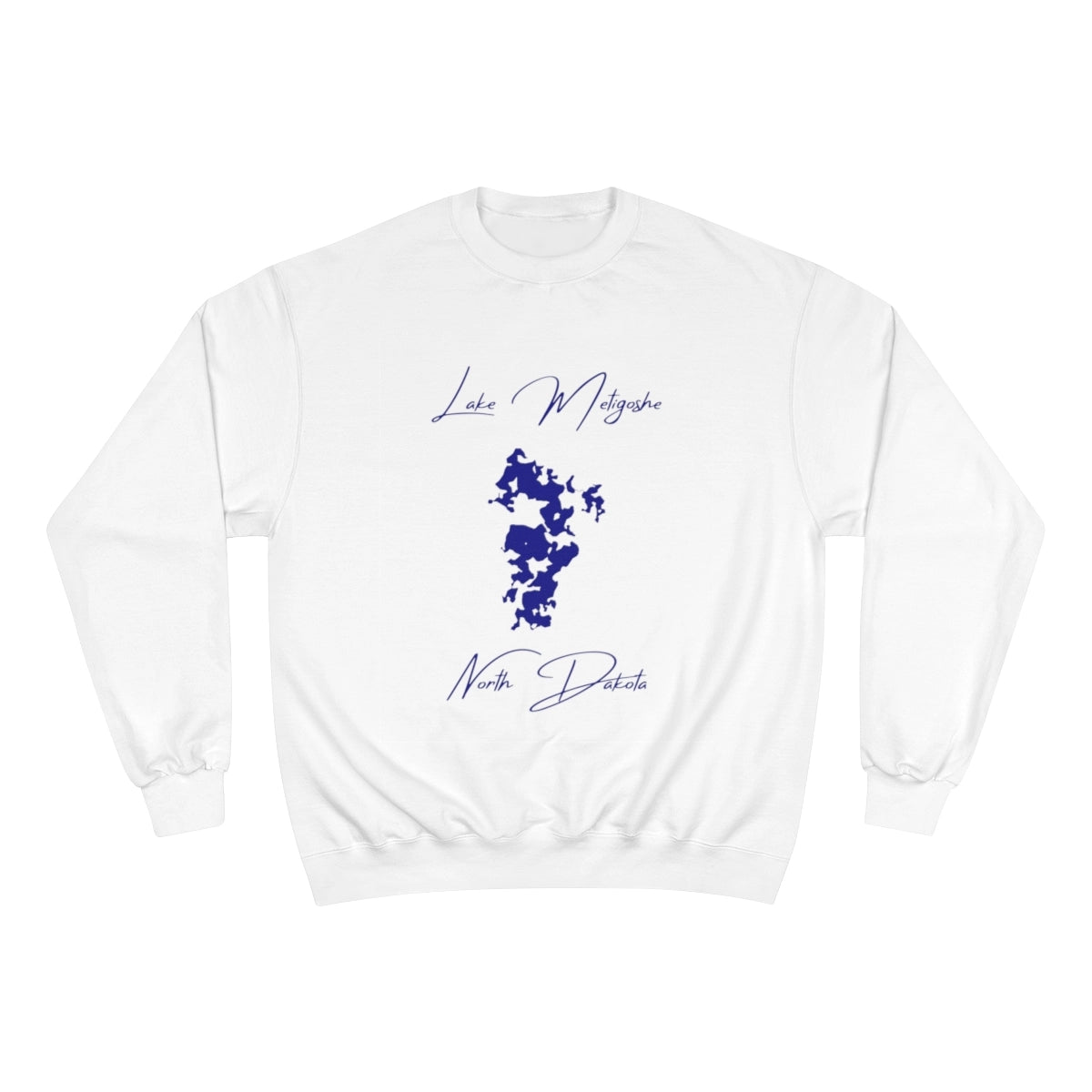 North  Dakota  Lake  Metigoshe  Sweatshirt  front  position  view  from  front  white.webp