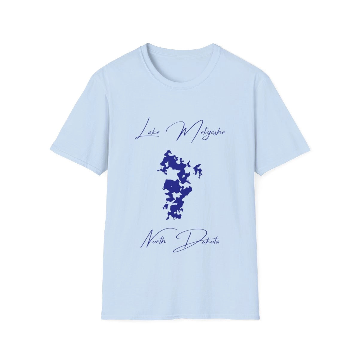 North  Dakota  Lake  Metigoshe  T-shirt  front  position  view  from  front  light  blue.webp