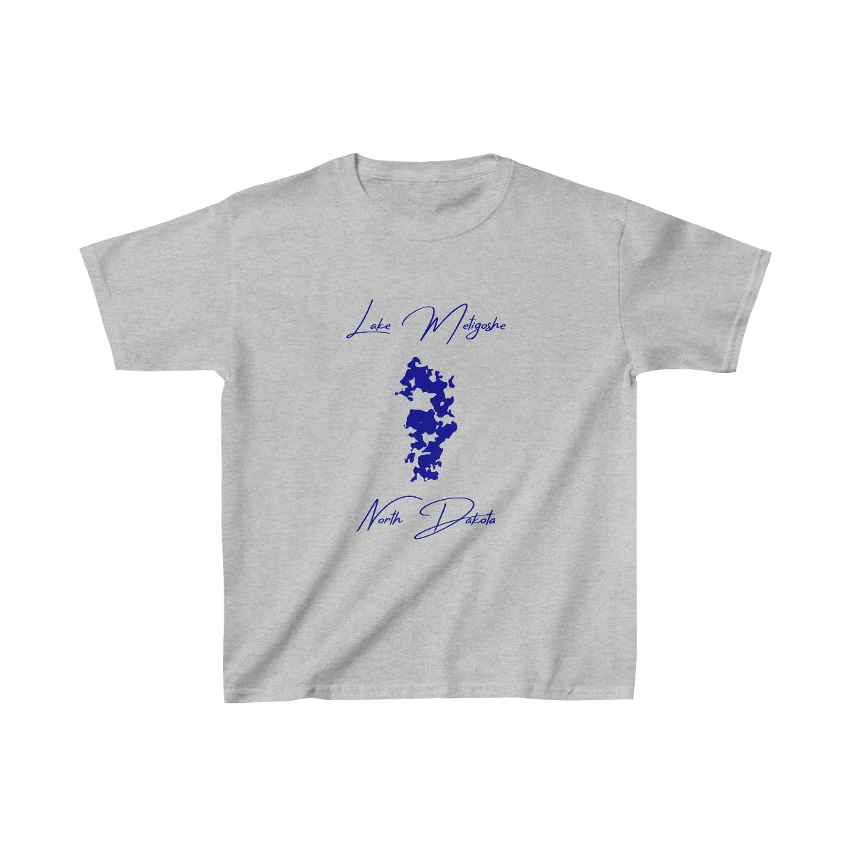 North  Dakota  Lake  Metigoshe  Youth  T-shirt  front  position  view  from  front  sport  grey.webp