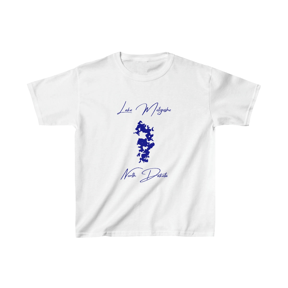 North  Dakota  Lake  Metigoshe  Youth  T-shirt  front  position  view  from  front  white.webp