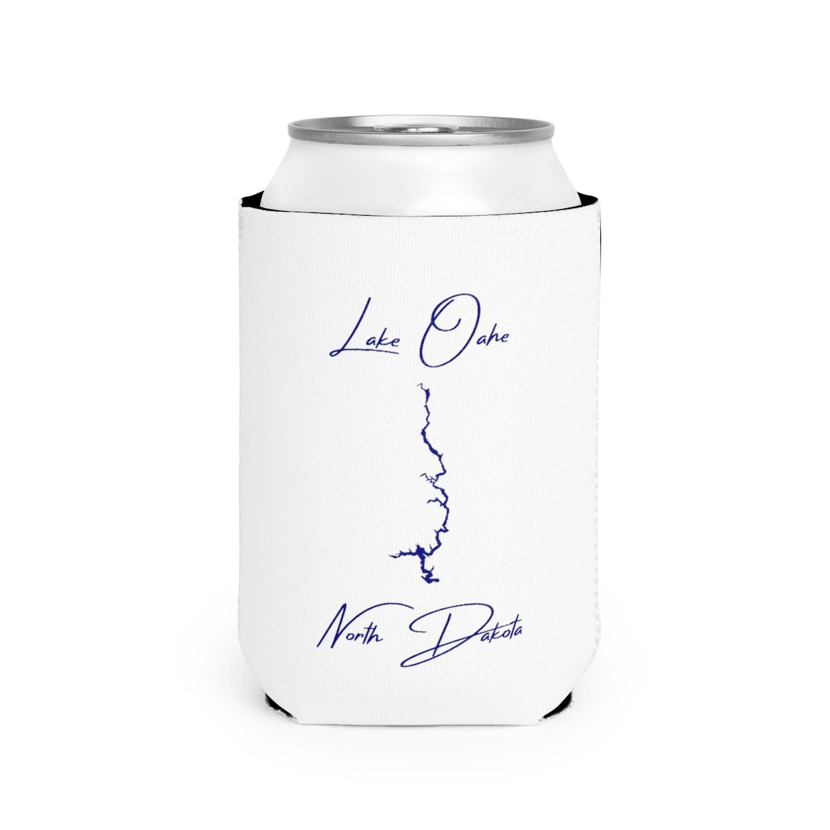 North  Dakota  Lake  Oahe  Can  Koozie  front  position  view  from  front-2  white.webp