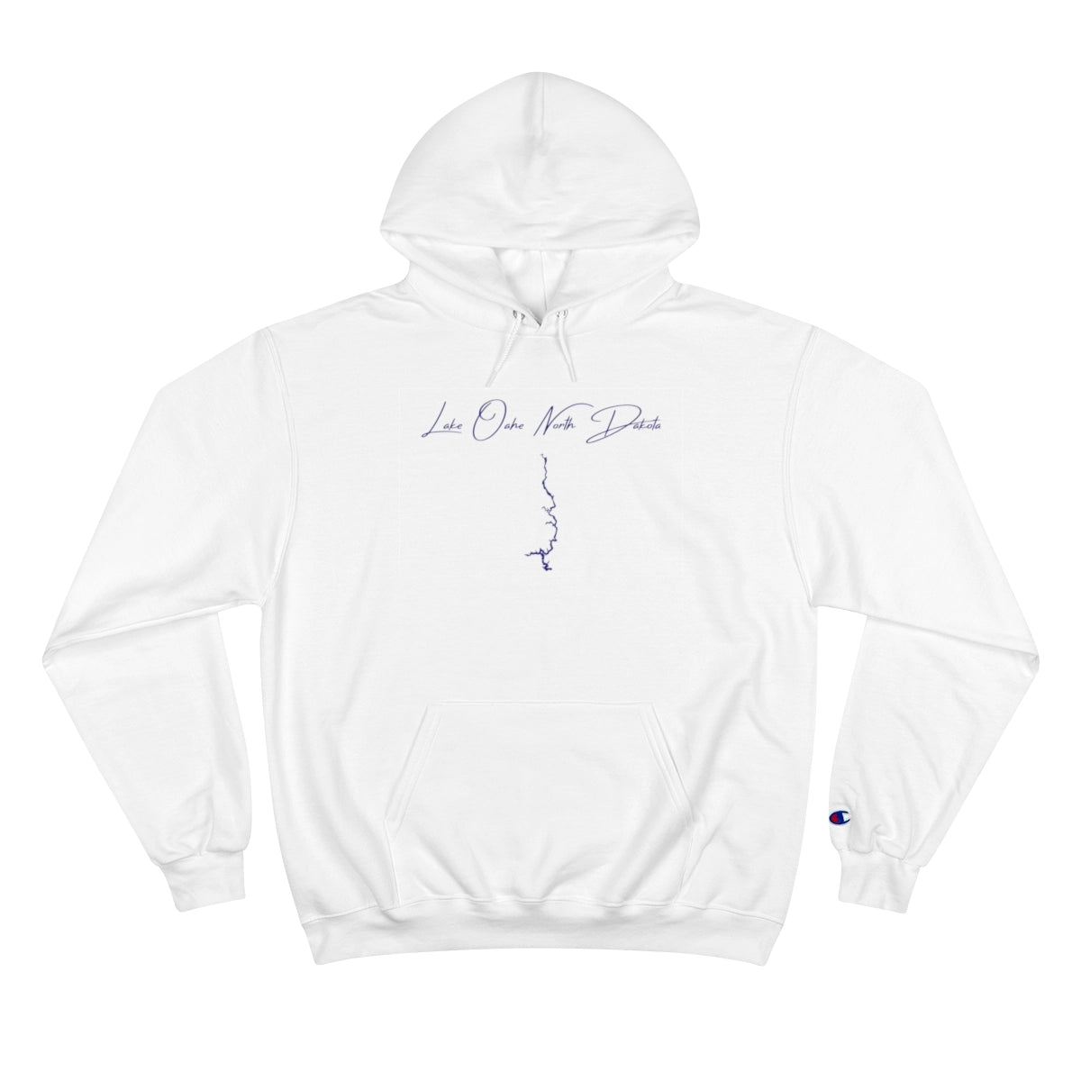 North  Dakota  Lake  Oahe  Hoodie  front  position  view  from  front  white.webp