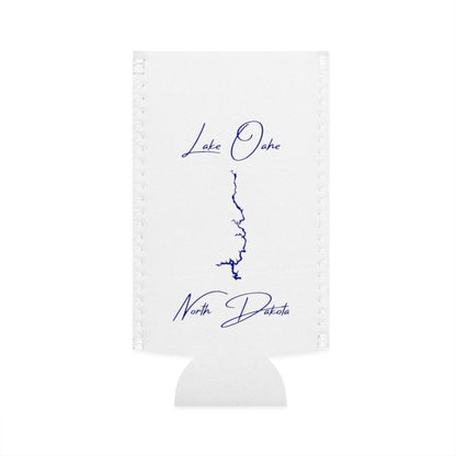 North  Dakota  Lake  Oahe  Slim  Can  Koozie  front  position  view  from  flat-front  white.webp