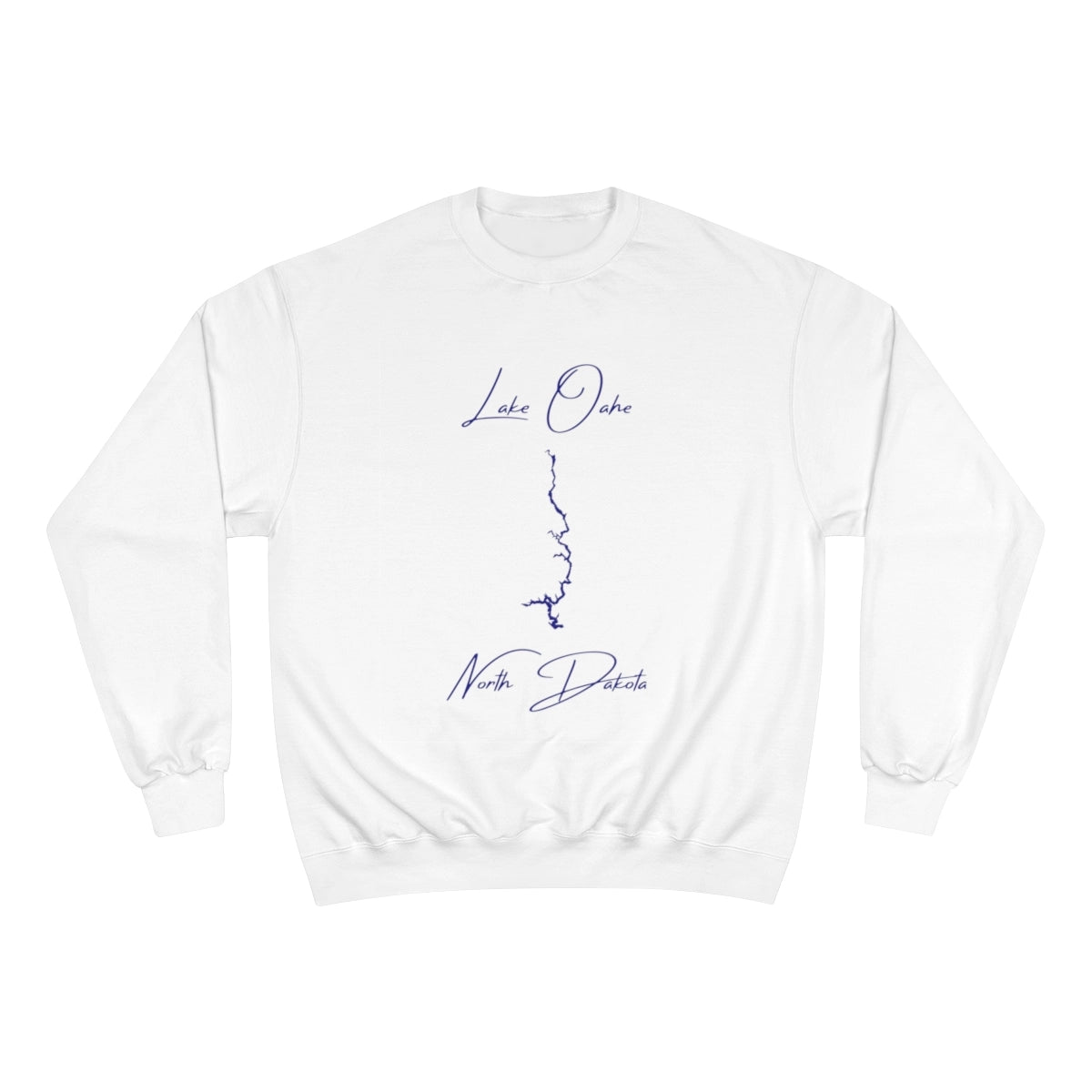 North  Dakota  Lake  Oahe  Sweatshirt  front  position  view  from  front  white.webp