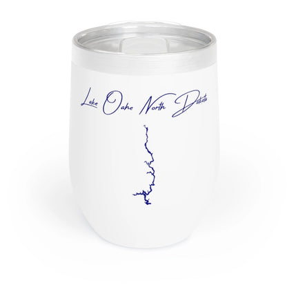 North  Dakota  Lake  Oahe  Wine  Tumbler  front  position  view  from  front  white.webp