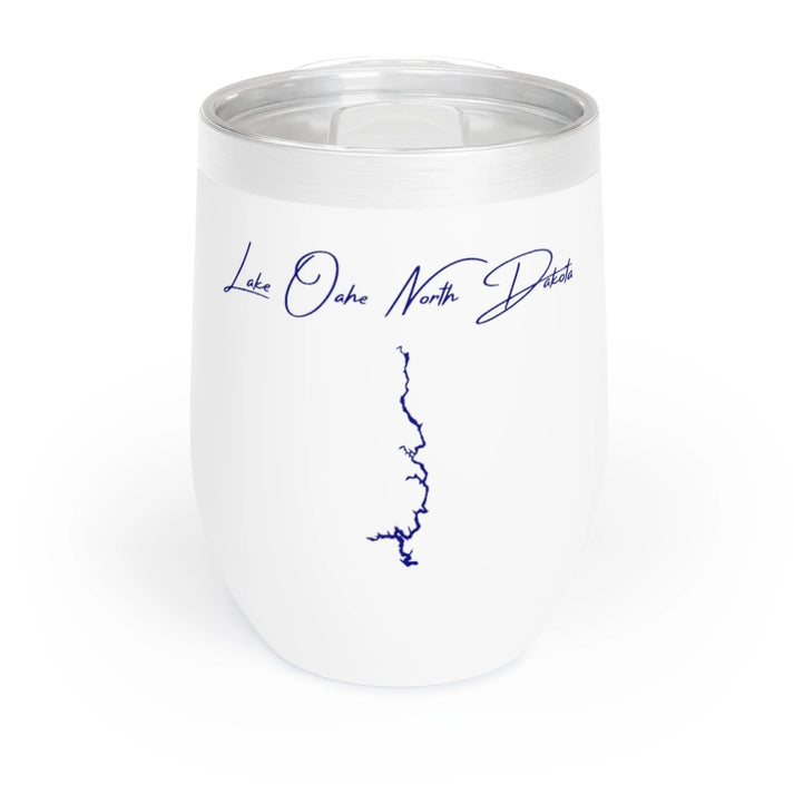 North  Dakota  Lake  Oahe  Wine  Tumbler  front  position  view  from  front  white.webp