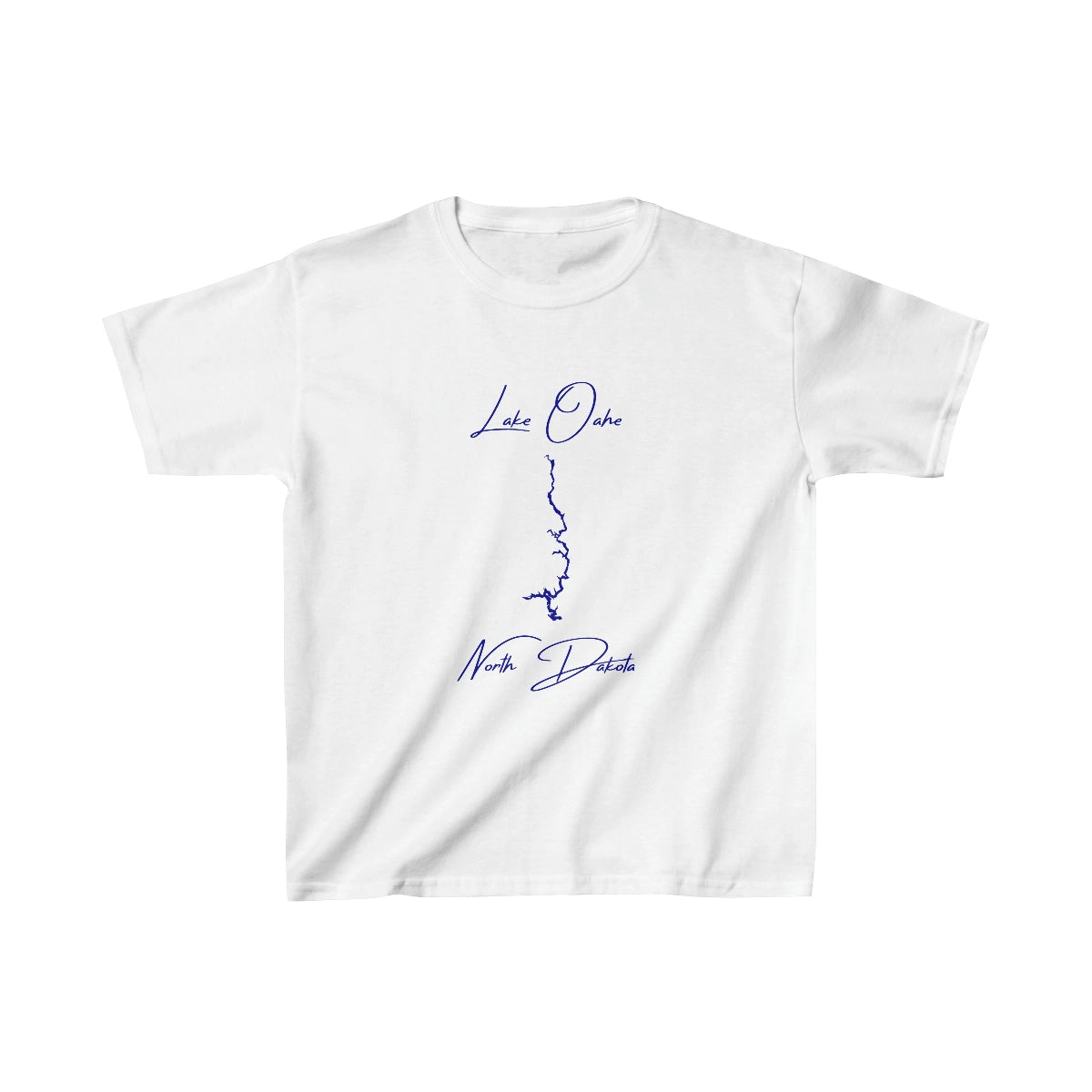 North  Dakota  Lake  Oahe  Youth  T-shirt  front  position  view  from  front  white.webp