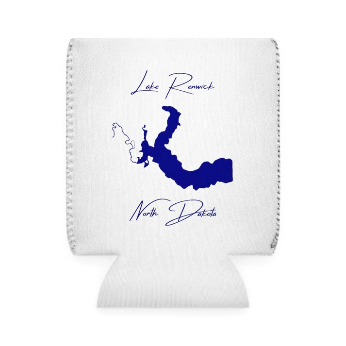 North  Dakota  Lake  Renwick  Can  Koozie  front  position  view  from  front-1  white.webp