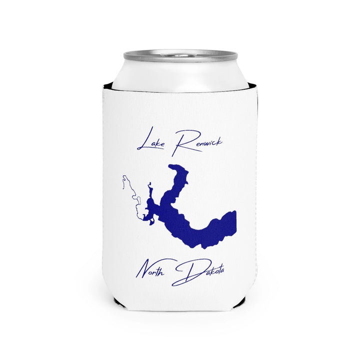 North  Dakota  Lake  Renwick  Can  Koozie  front  position  view  from  front-2  white.webp