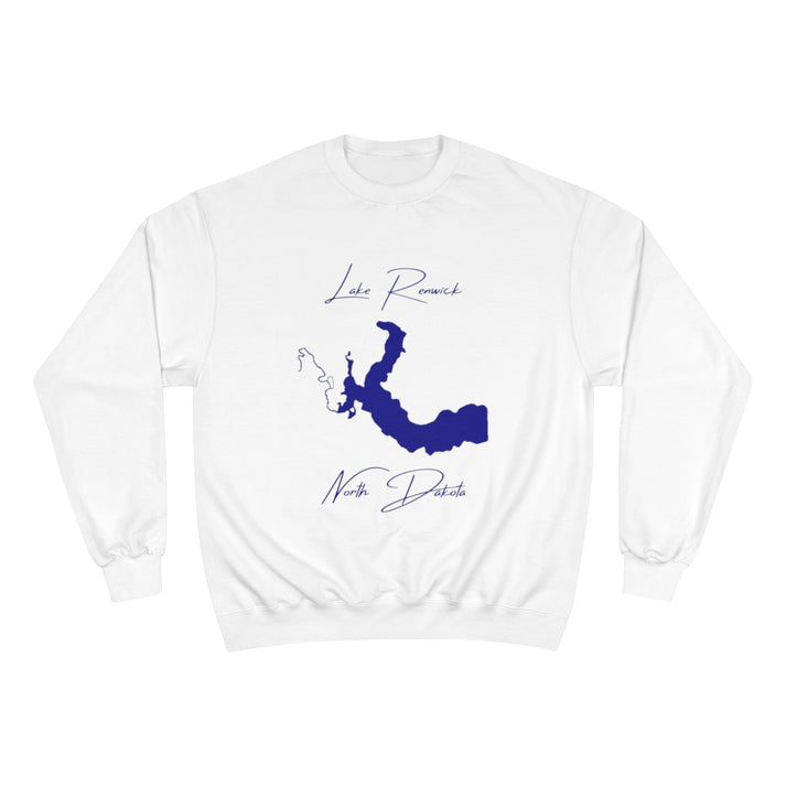 North  Dakota  Lake  Renwick  Sweatshirt  front  position  view  from  front  white.webp