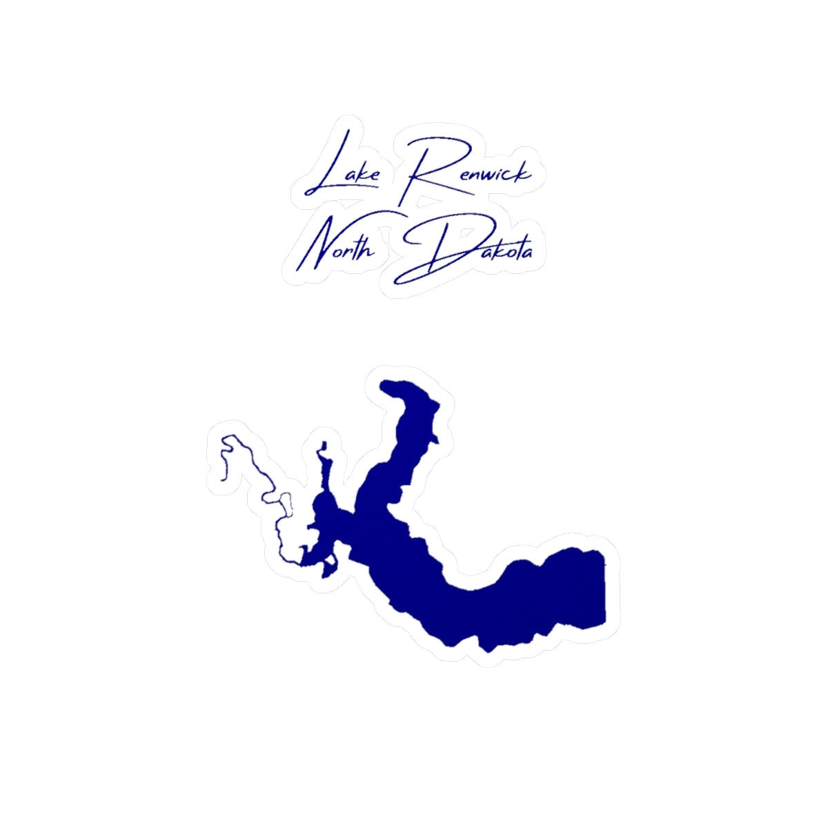 North  Dakota  Lake  Renwick  Vinyl  Decal  other  position  view  from  front  4  x  6.webp