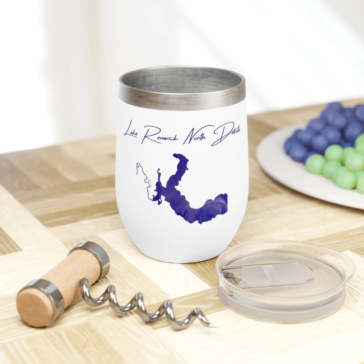North  Dakota  Lake  Renwick  Wine  Tumbler  other  position  view  from  context  white.webp