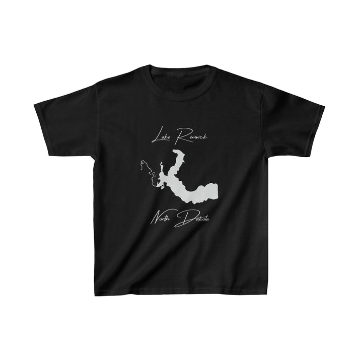 North  Dakota  Lake  Renwick  Youth  T-shirt  front  position  view  from  front  black.webp