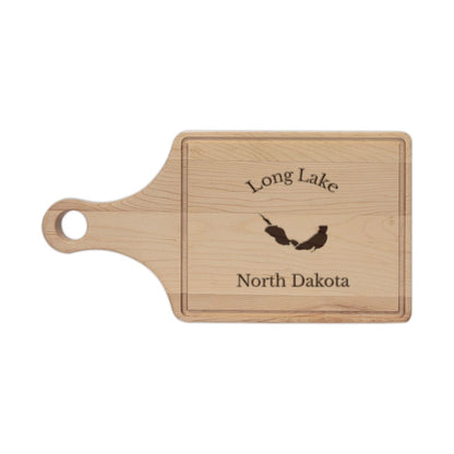 North  Dakota  Long  Lake  Engraved  Cutting  Board  front  position  view  from  front  maple.webp