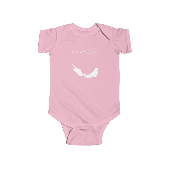 North  Dakota  Long  Lake  Onesie  front  position  view  from  front  pink.webp