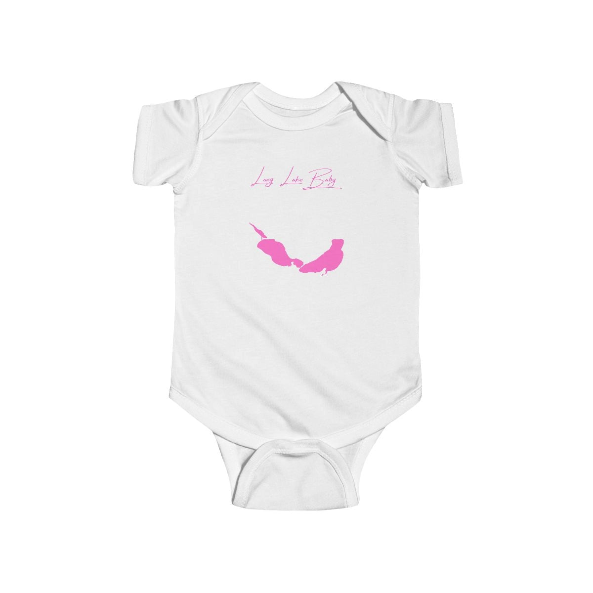 North  Dakota  Long  Lake  Onesie  front  position  view  from  front  white.webp