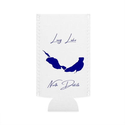 North  Dakota  Long  Lake  Slim  Can  Koozie  front  position  view  from  flat-front  white.webp