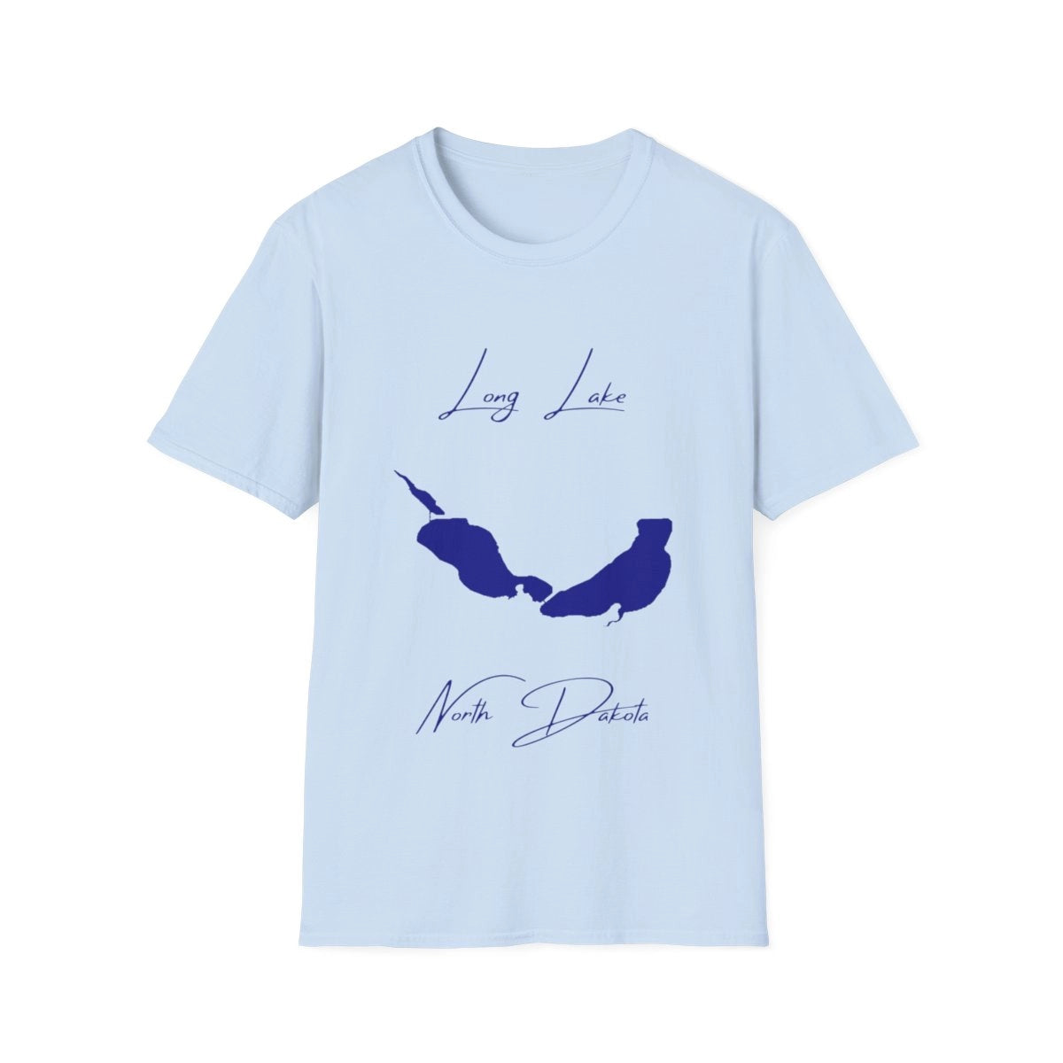 North  Dakota  Long  Lake  T-shirt  front  position  view  from  front  light  blue.webp