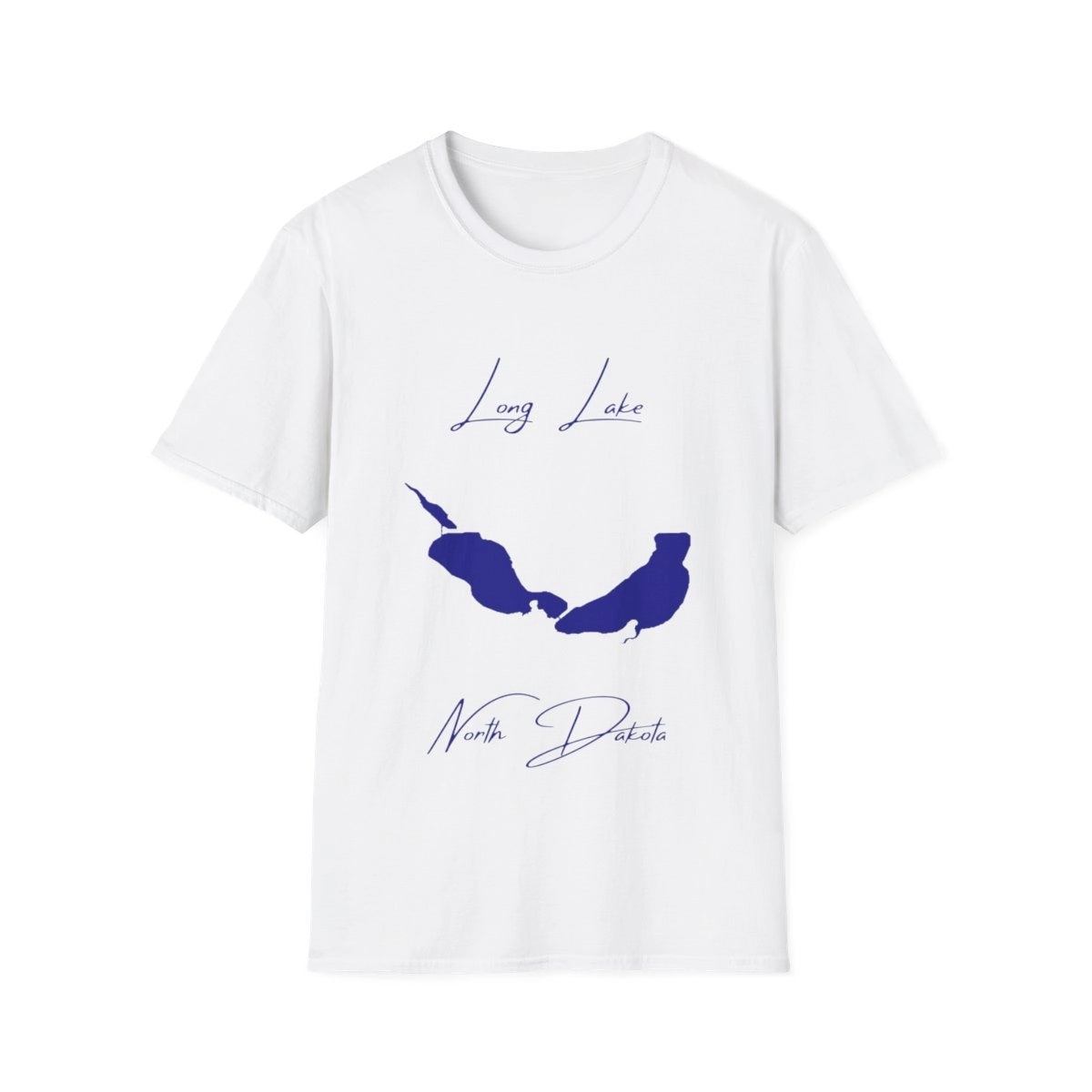 North  Dakota  Long  Lake  T-shirt  front  position  view  from  front  white.webp