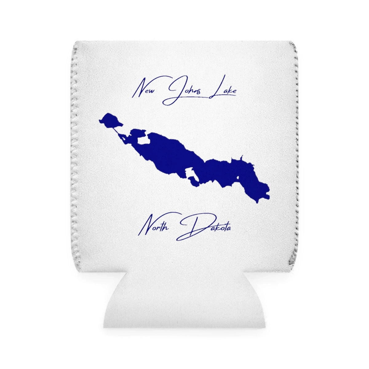 North  Dakota  New  Johns  Lake  Can  Koozie  front  position  view  from  front-1  white.webp