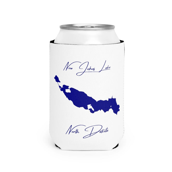 North  Dakota  New  Johns  Lake  Can  Koozie  front  position  view  from  front-2  white.webp