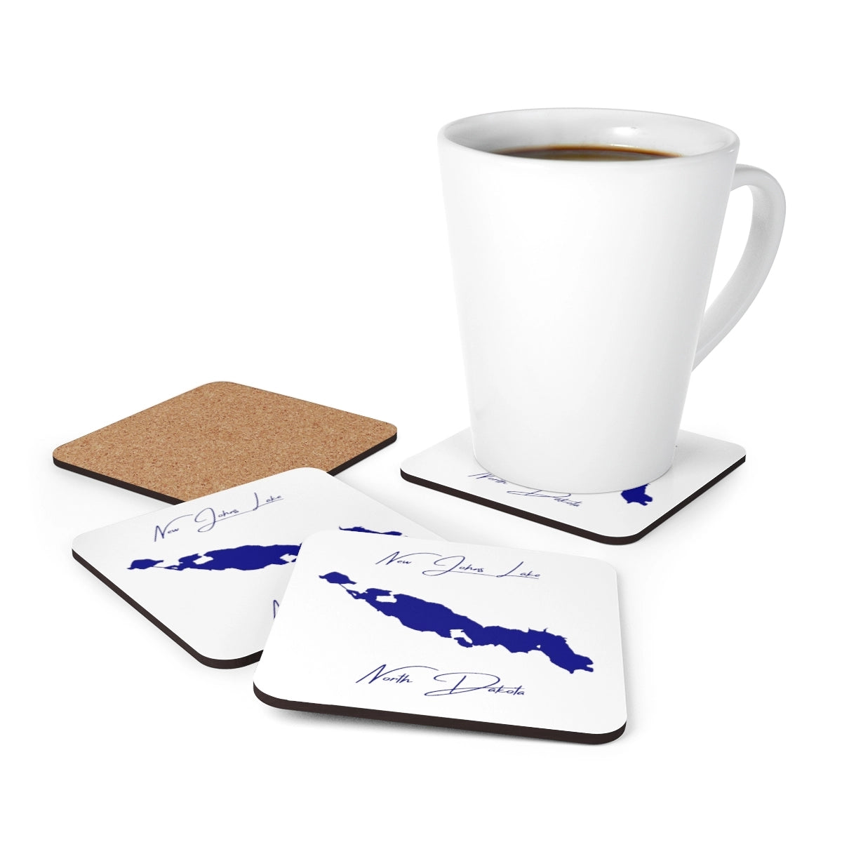 North  Dakota  New  Johns  Lake  Coaster  Set  front  position  view  from  context-1  3.75  x  3.75.webp