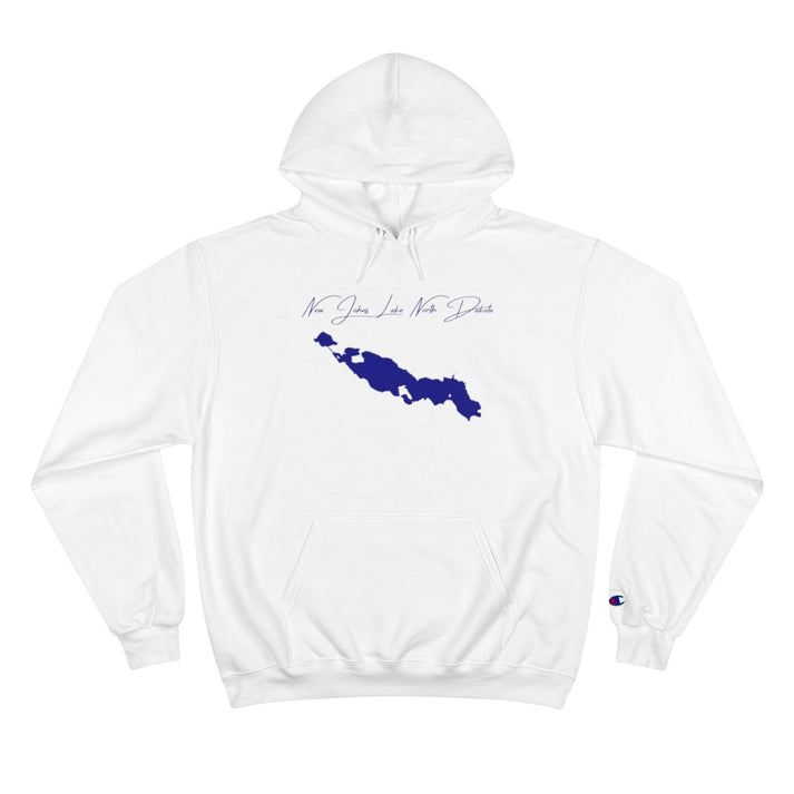 North  Dakota  New  Johns  Lake  Hoodie  front  position  view  from  front  white.webp