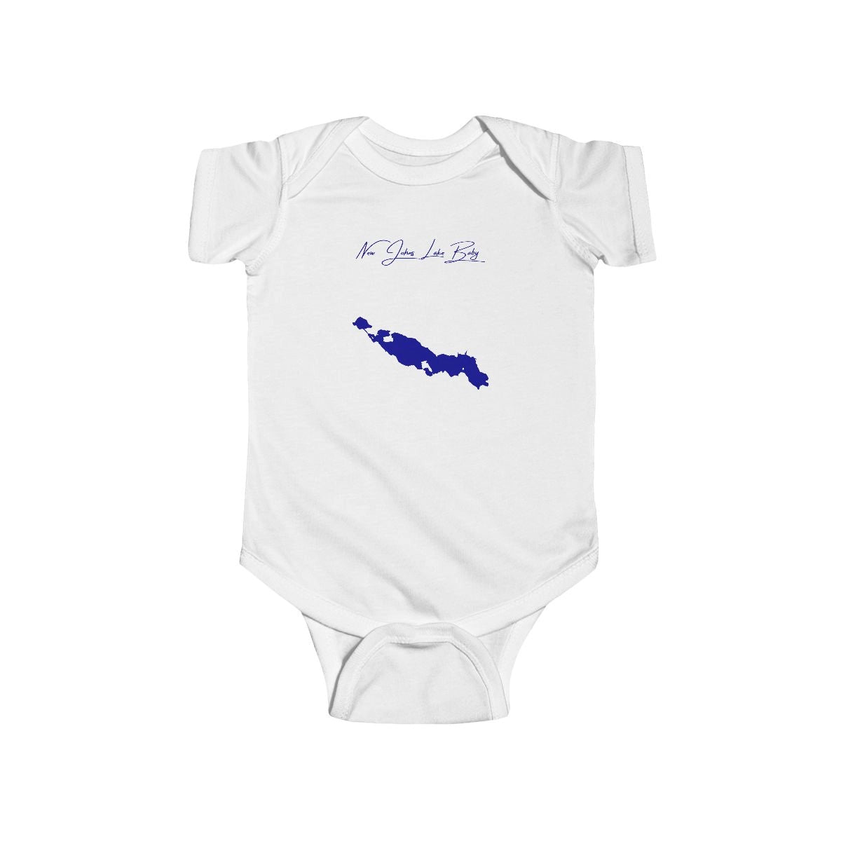 North  Dakota  New  Johns  Lake  Onesie  front  position  view  from  front  white.webp