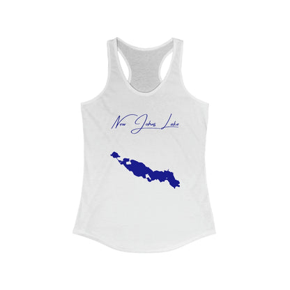 North  Dakota  New  Johns  Lake  Racerback-Tank  front  position  view  from  front  solid  white.webp