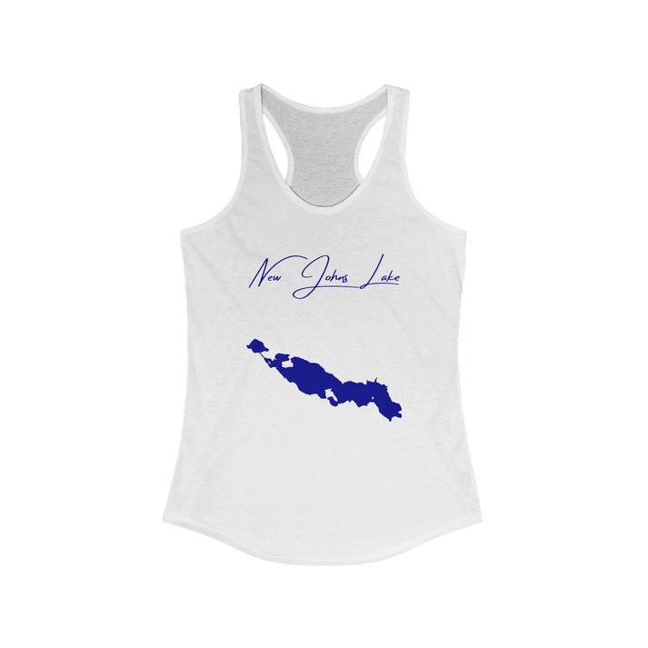 North  Dakota  New  Johns  Lake  Racerback-Tank  front  position  view  from  front  solid  white.webp
