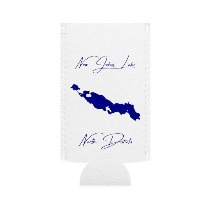 North  Dakota  New  Johns  Lake  Slim  Can  Koozie  front  position  view  from  flat-front  white.webp