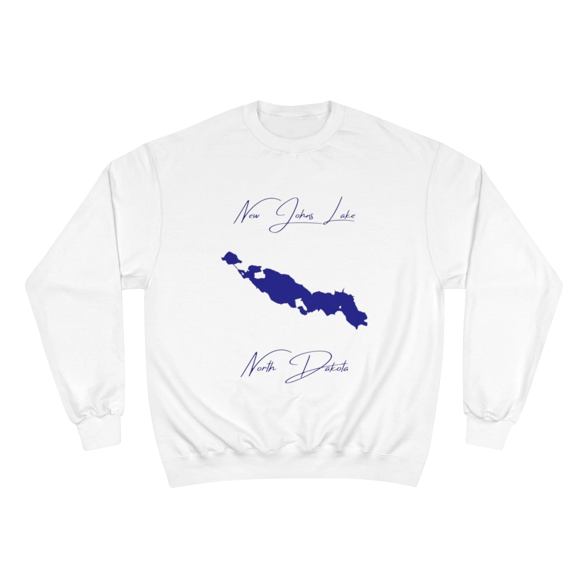 North  Dakota  New  Johns  Lake  Sweatshirt  front  position  view  from  front  white.webp