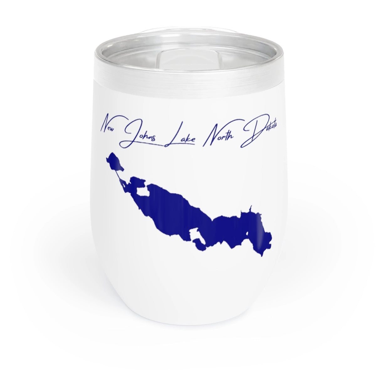 North  Dakota  New  Johns  Lake  Wine  Tumbler  front  position  view  from  front  white.webp