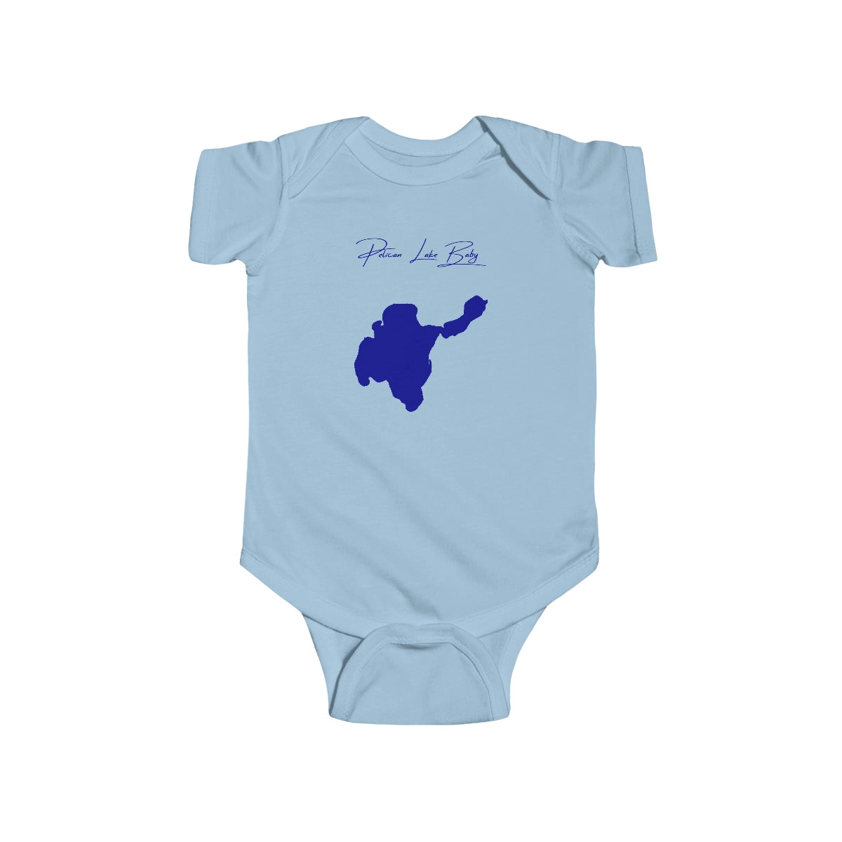 North  Dakota  Pelican  Lake  Onesie  front  position  view  from  front  light  blue.webp