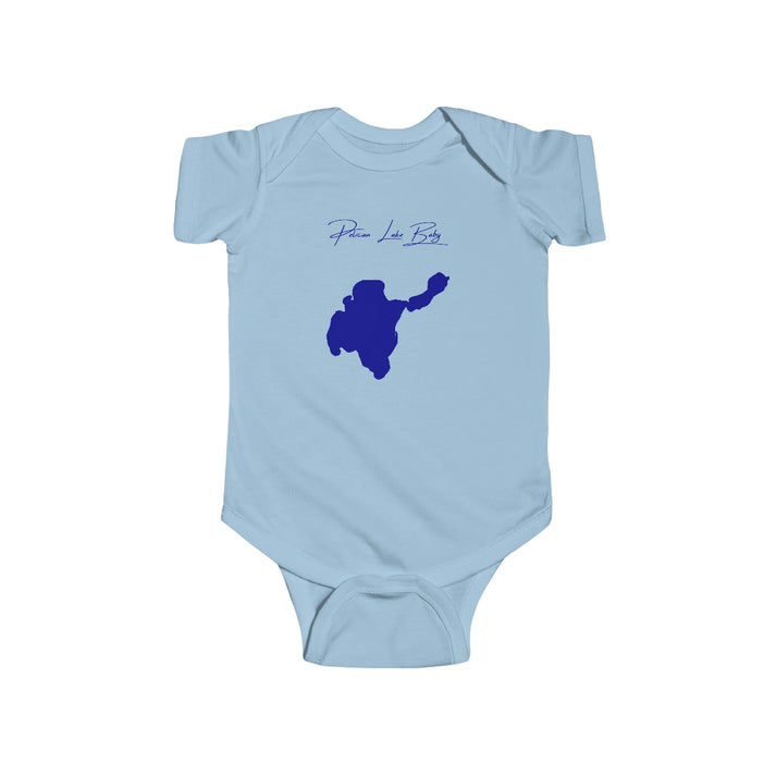 North  Dakota  Pelican  Lake  Onesie  front  position  view  from  front  light  blue.webp