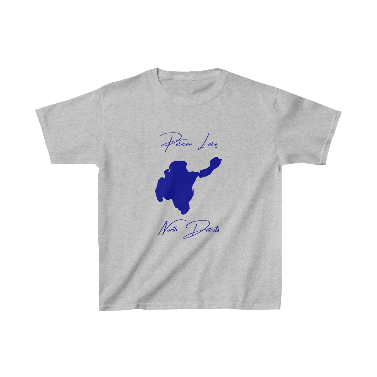 North  Dakota  Pelican  Lake  Youth  T-shirt  front  position  view  from  front  sport  grey.webp