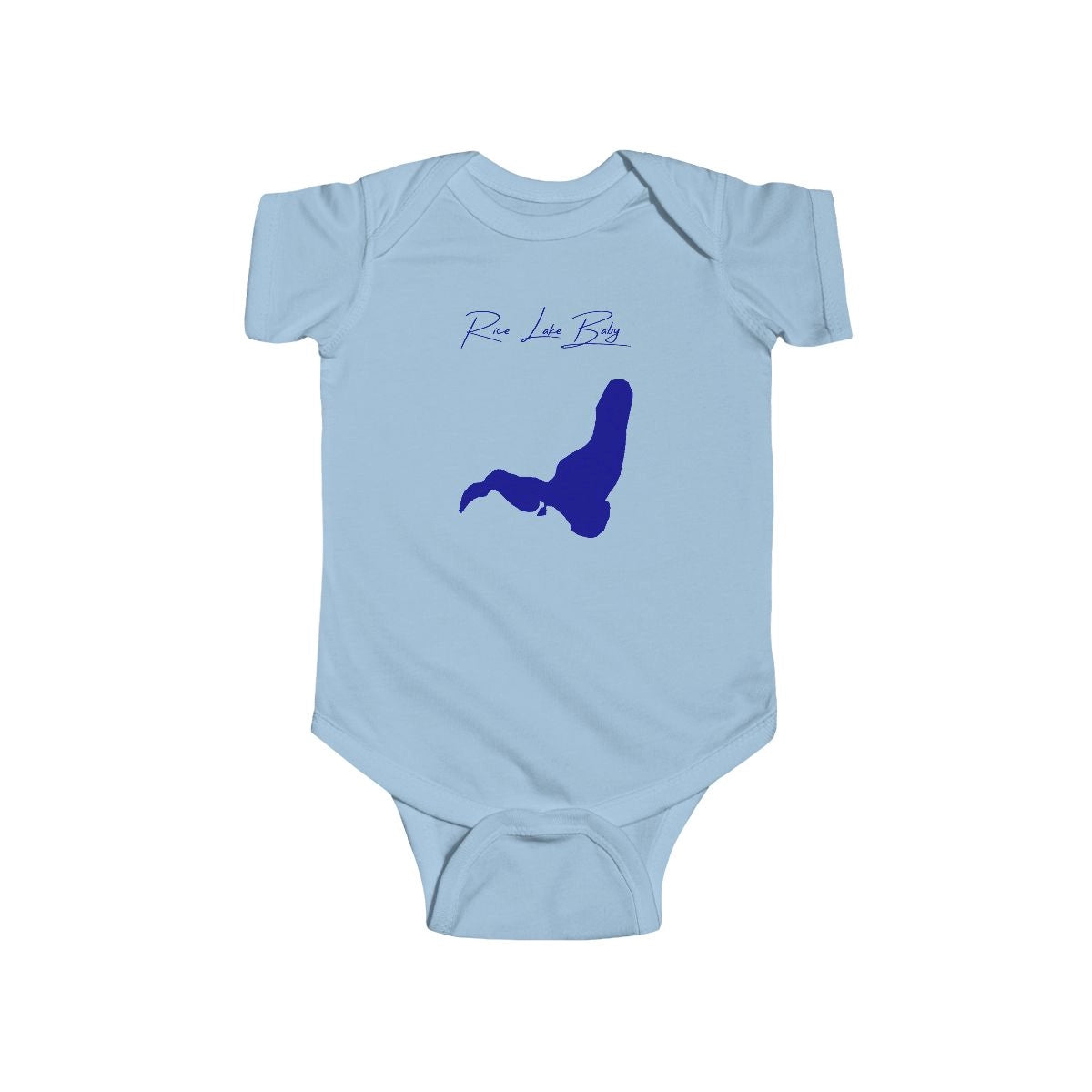 North  Dakota  Rice  Lake  Onesie  front  position  view  from  front  light  blue.webp