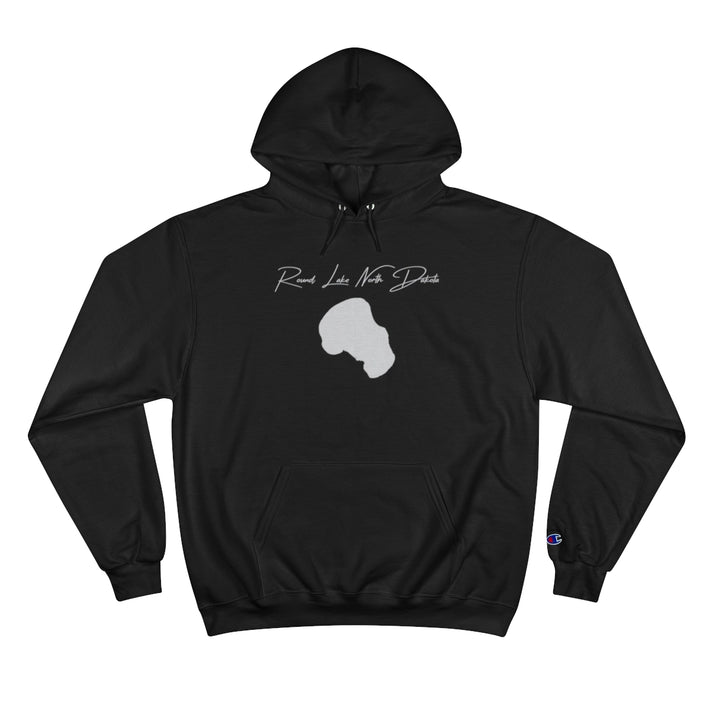 North  Dakota  Round  Lake  Hoodie  front  position  view  from  front  black.webp