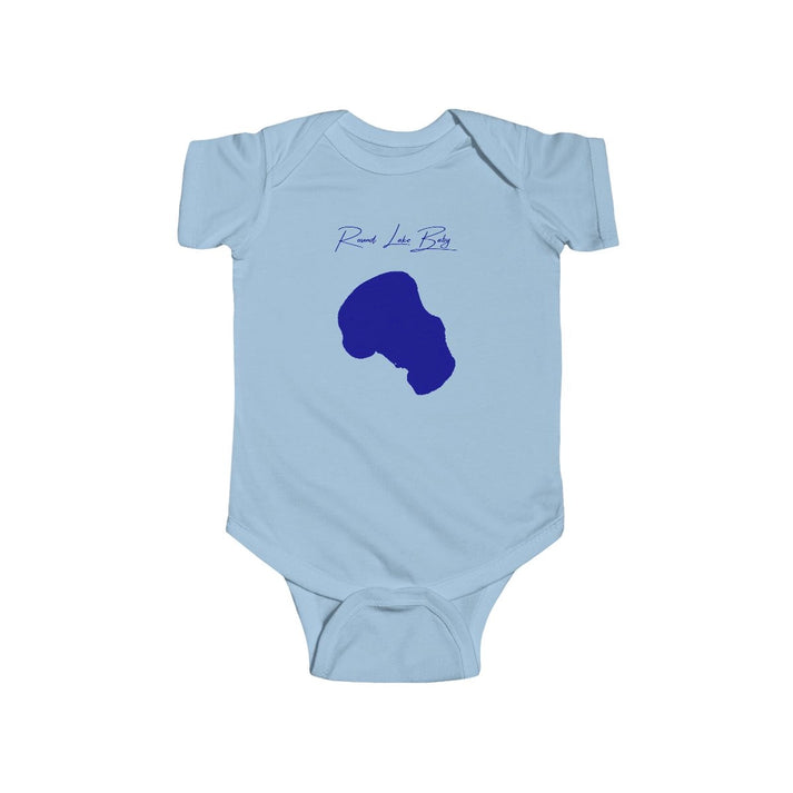 North  Dakota  Round  Lake  Onesie  front  position  view  from  front  light  blue.webp