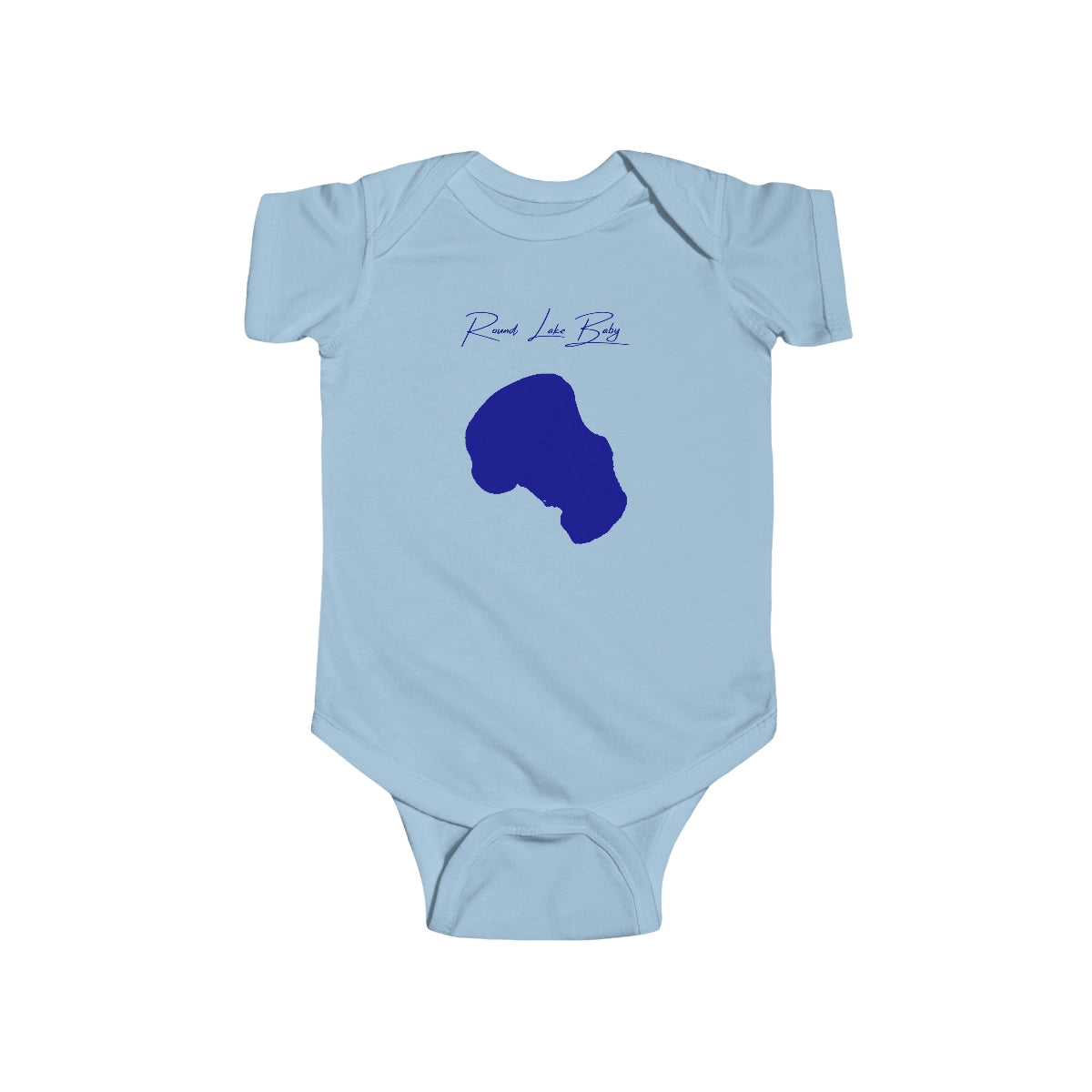 North  Dakota  Round  Lake  Onesie  front  position  view  from  front  light  blue.webp