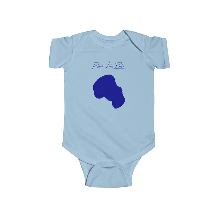 North  Dakota  Round  Lake  Onesie  front  position  view  from  front  light  blue.webp