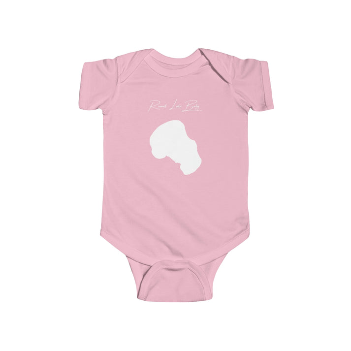 North  Dakota  Round  Lake  Onesie  front  position  view  from  front  pink.webp