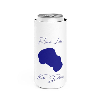 North  Dakota  Round  Lake  Slim  Can  Koozie  front  position  view  from  front  white.webp